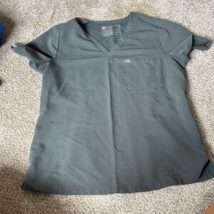 FIGS Gray Scrub Top